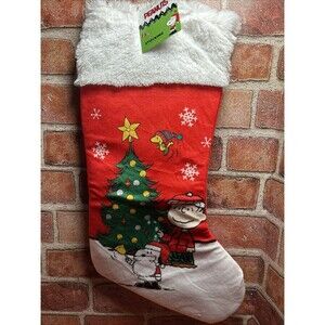 Peanuts Snoopy Charlie Brown Christmas Stocking New 18 Inch